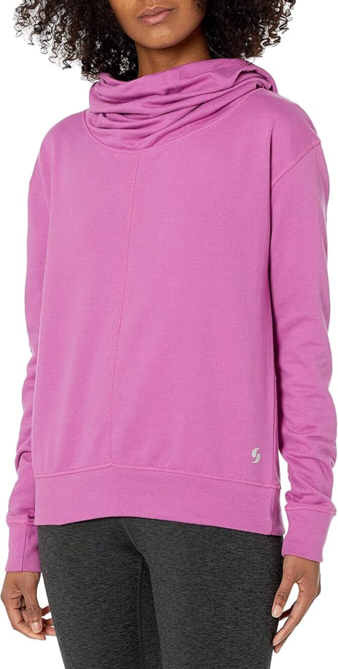 Soffe Women's Meadow Mauve French Terry Cowl Neck Sweatshirt Size XS